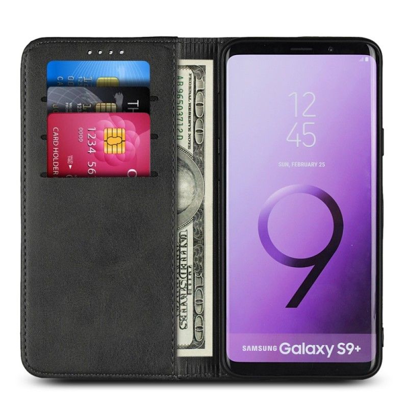 Flip Cover Samsung Galaxy S9 Plus Simili Cuir Coutures