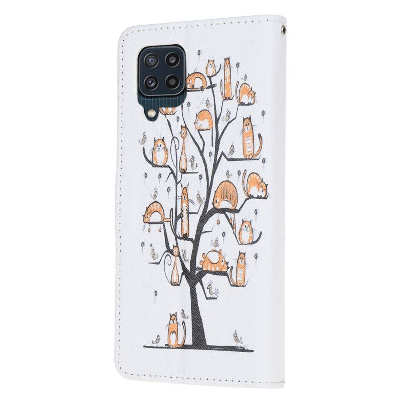 Housse Pour Samsung Galaxy M32 Funky Cats À Lanière