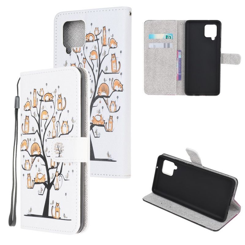 Housse Pour Samsung Galaxy M32 Funky Cats À Lanière