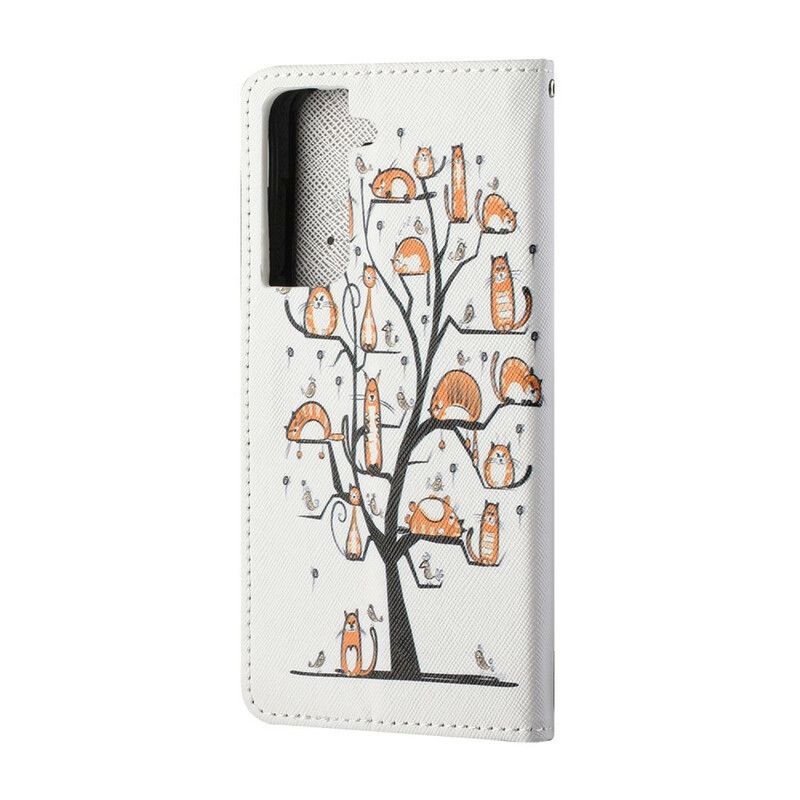 Housse Pour Samsung Galaxy S21 FE Funky Cats À Lanière