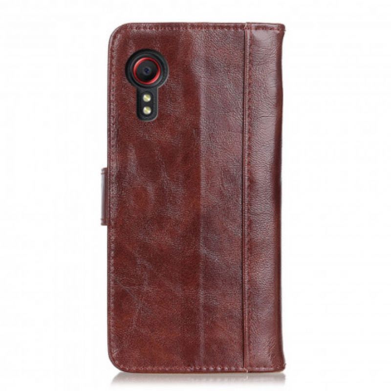 Housse Pour Samsung Galaxy XCover 5 Cuir Fendu Verni