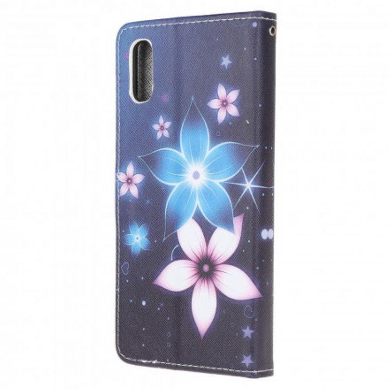 Housse Pour Samsung Galaxy XCover 5 Fleurs Lunaires À Lanière