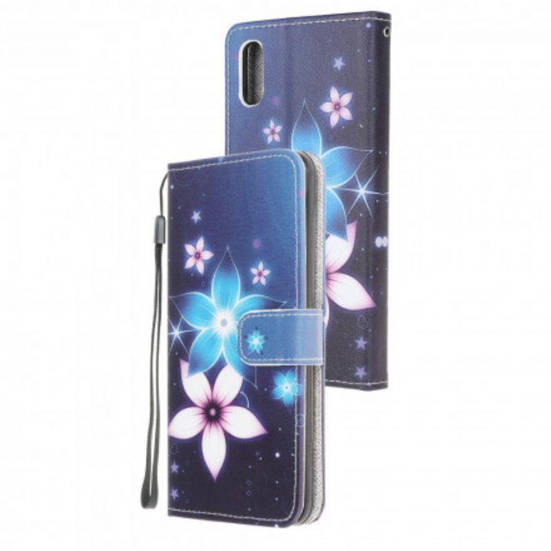 Housse Pour Samsung Galaxy XCover 5 Fleurs Lunaires À Lanière