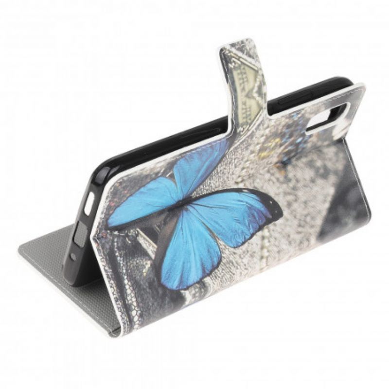 Housse Pour Samsung Galaxy XCover 5 Papillon Bleu