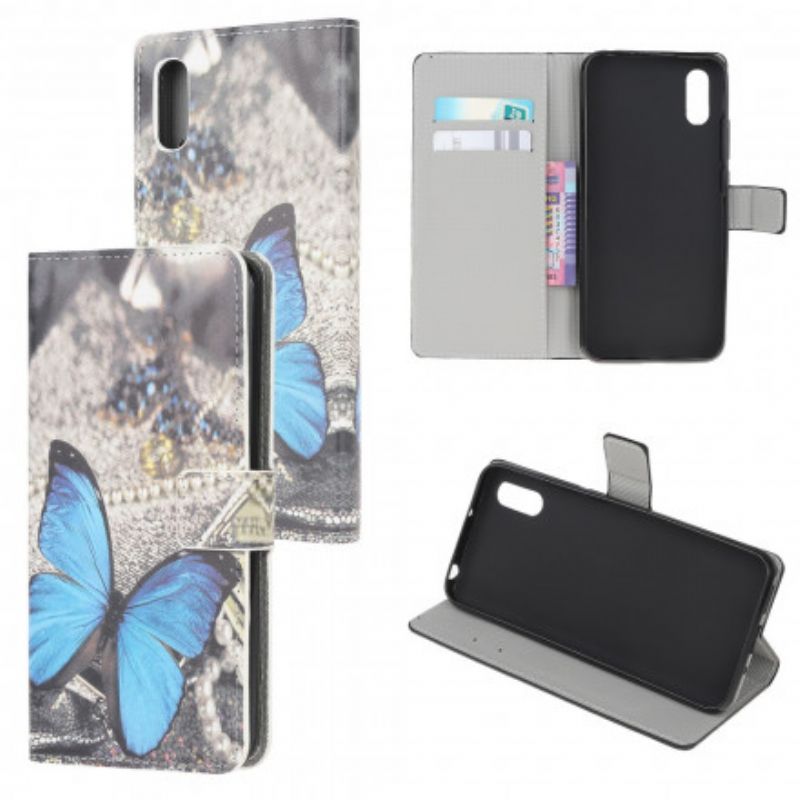 Housse Pour Samsung Galaxy XCover 5 Papillon Bleu