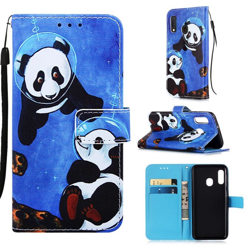 Housse Samsung Galaxy A10e Panda Cosmonautes