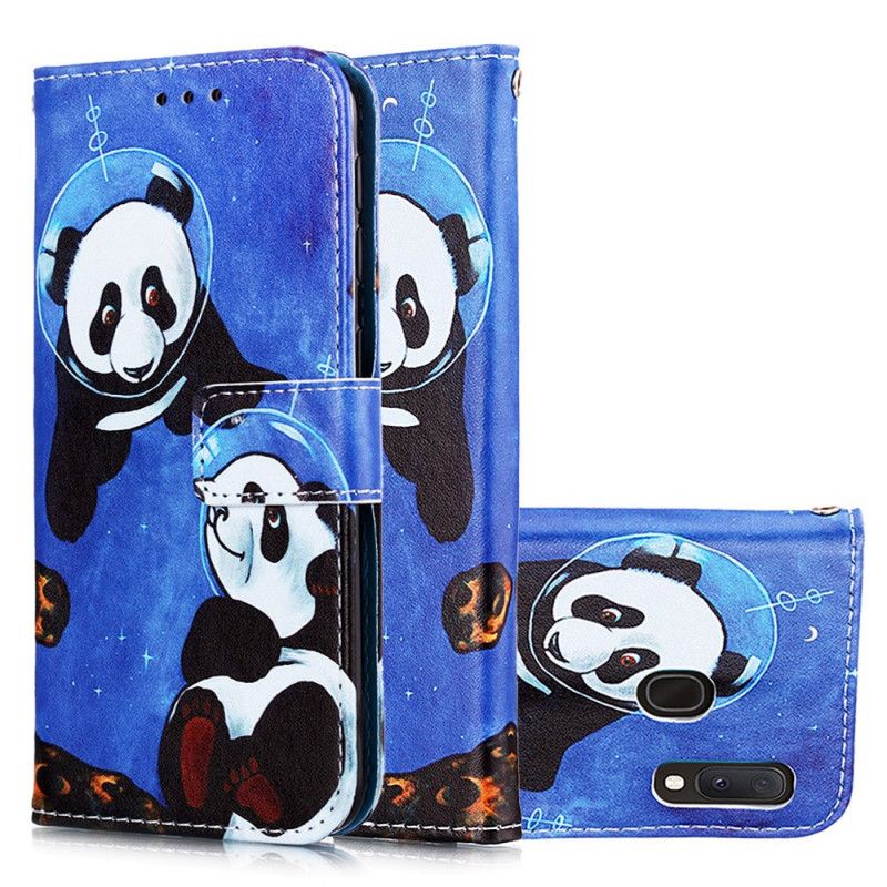 Housse Samsung Galaxy A10e Panda Cosmonautes