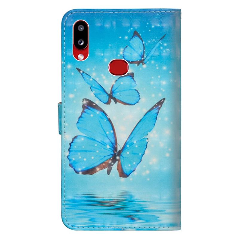 Housse Samsung Galaxy A10s Light Spot Papillons Bleus Volants