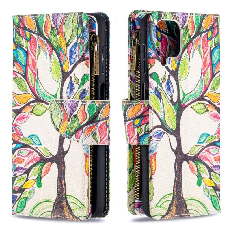 Housse Samsung Galaxy A12 Poche Zippée Arbre