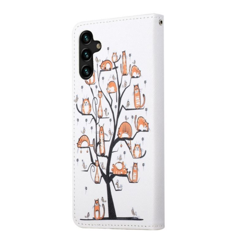 Housse Samsung Galaxy A13 5G / 04s Funky Cats à Lanière