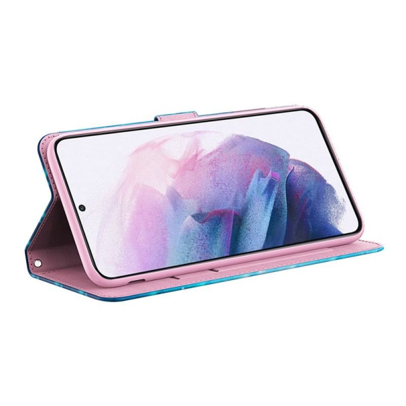 Housse Samsung Galaxy A13 5G / A04s Papillons Bleus Volants