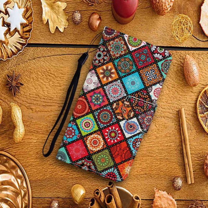 Housse Samsung Galaxy A13 Patchwork avec Lanière