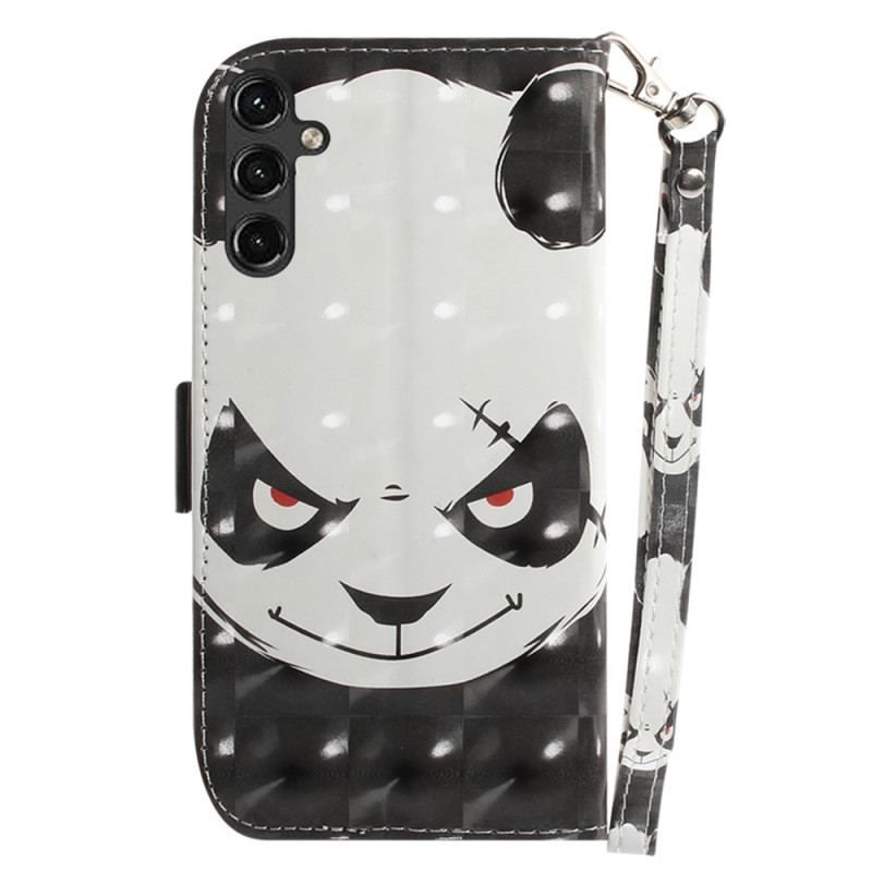 Housse Samsung Galaxy A14 5G / A14 Angry Panda à Lanière