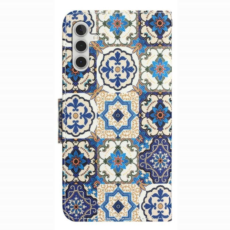 Housse Samsung Galaxy A14 5G / A14 Patchwork à Lanière