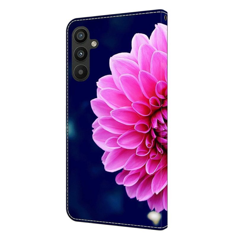 Housse Samsung Galaxy A15 5G / A15 Fleurs Roses sur Fond Bleu