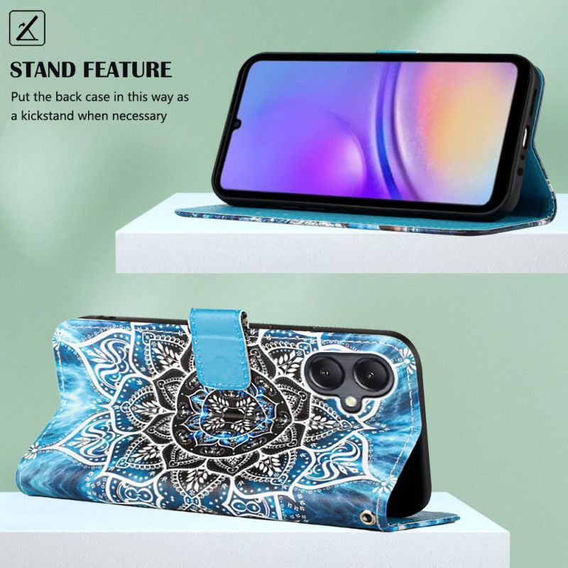 Housse Samsung Galaxy A15 Fleur Mandala à Lanière