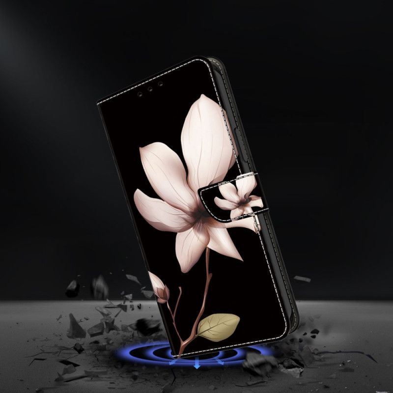 Housse Samsung Galaxy A15 Fleurs Roses sur Fond Noir