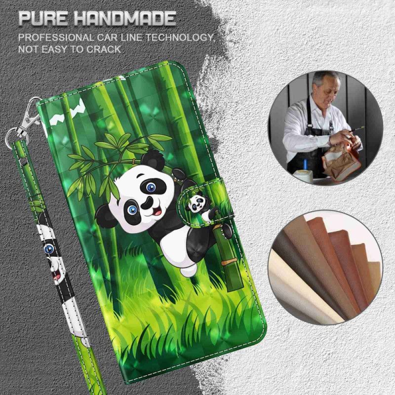 Housse Samsung Galaxy A15 Panda Bambou à Lanière