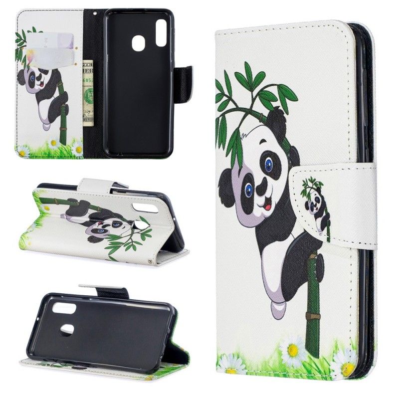 Housse Samsung Galaxy A20e Panda Sur Le Bambou