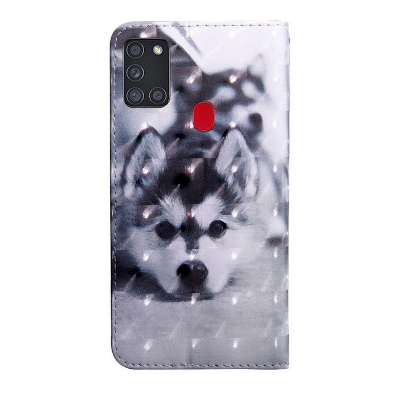 Housse Samsung Galaxy A21s Chien Noir Et Blanc