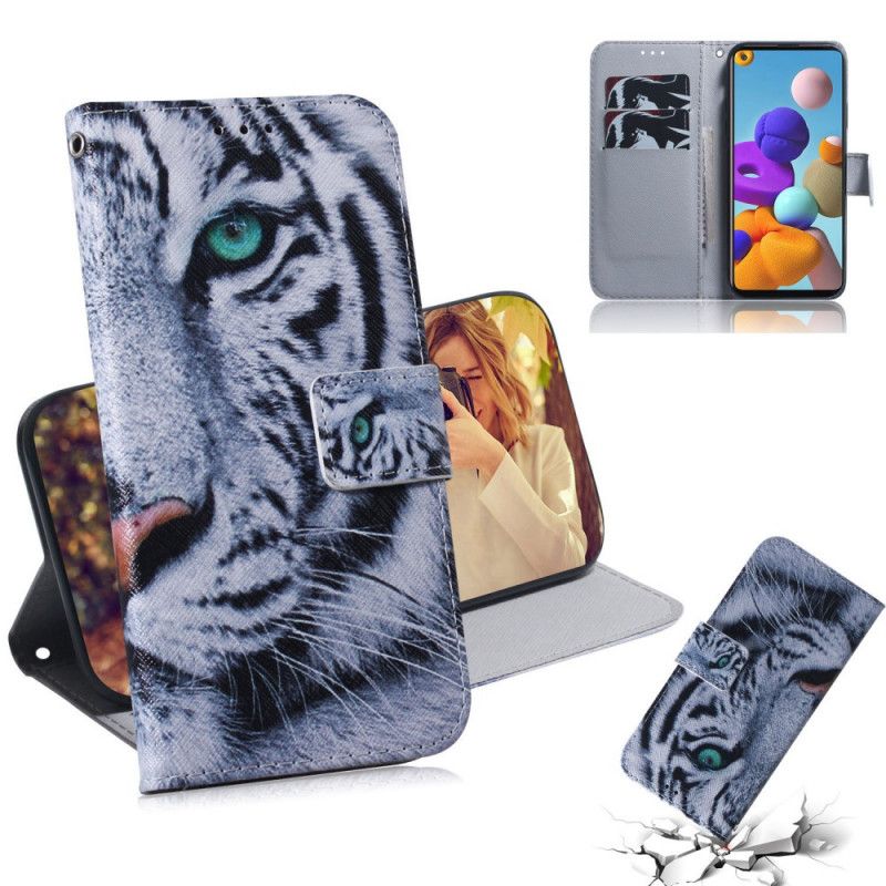 Housse Samsung Galaxy A21s Face De Tigre