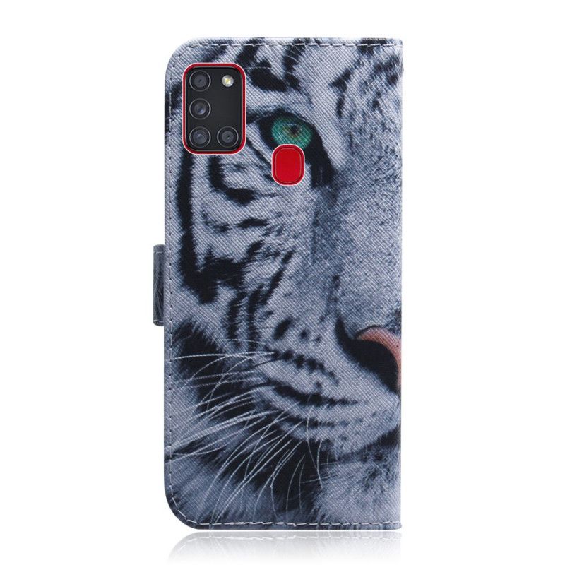 Housse Samsung Galaxy A21s Face De Tigre