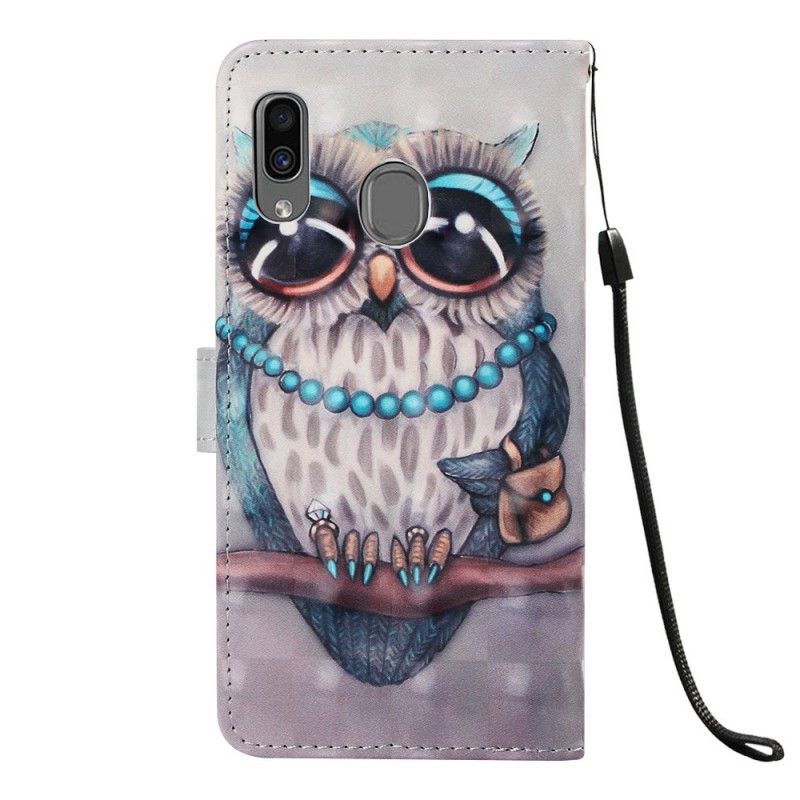 Housse Samsung Galaxy A30 Miss Hibou À Lanière