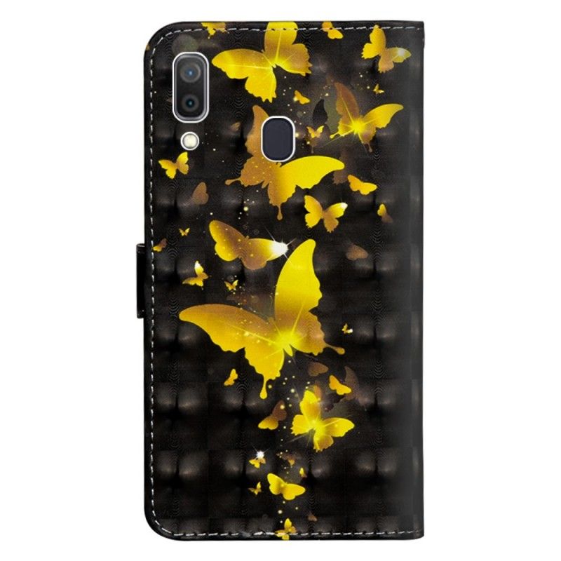 Housse Samsung Galaxy A30 Papillons Jaunes