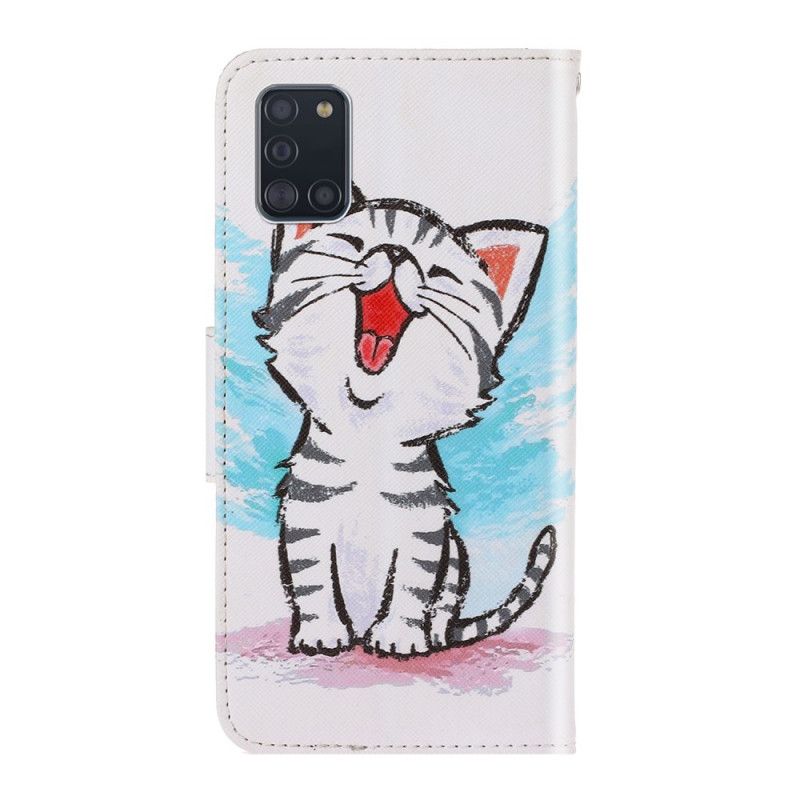 Housse Samsung Galaxy A31 Chaton Couleur À Lanière