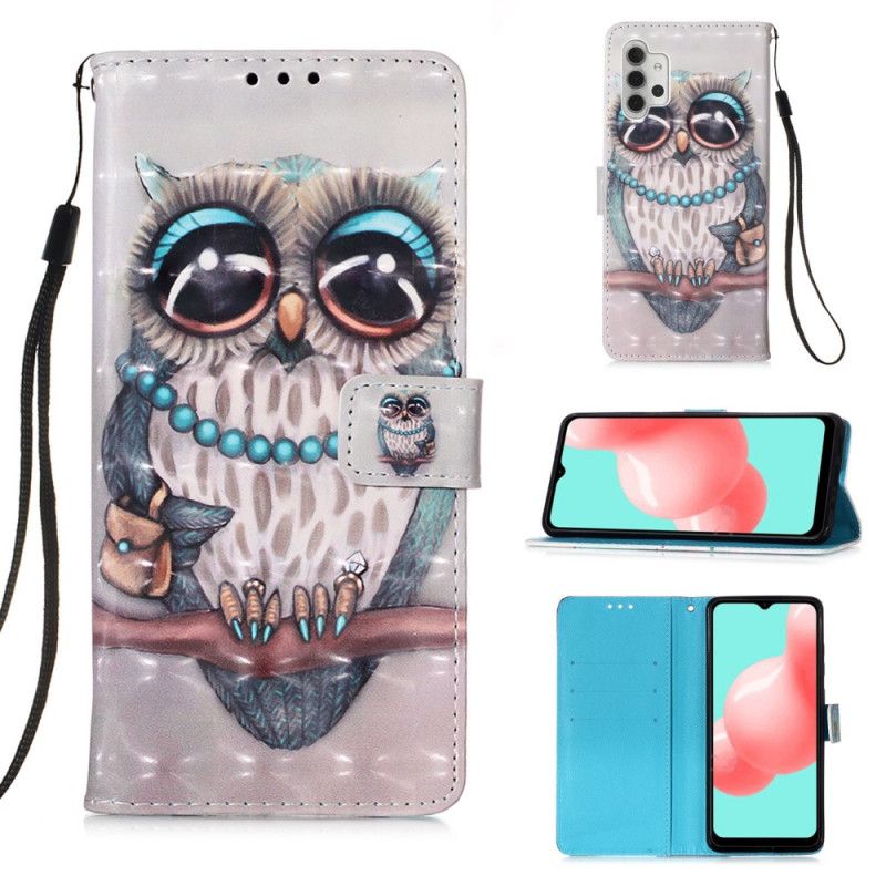 Housse Samsung Galaxy A32 5g Miss Hibou À Lanière