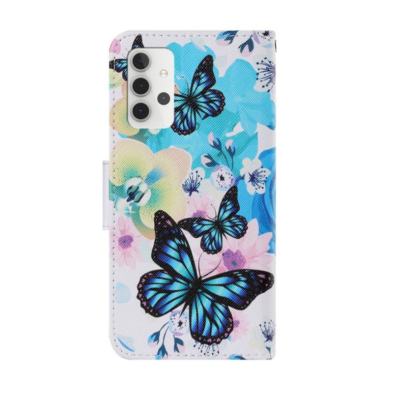 Housse Samsung Galaxy A32 5g Papillons Et Fleurs D'été