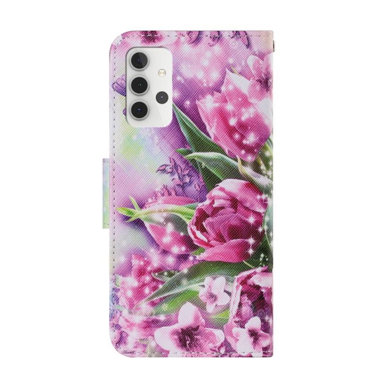 Housse Samsung Galaxy A32 5g Papillons Et Tulipes