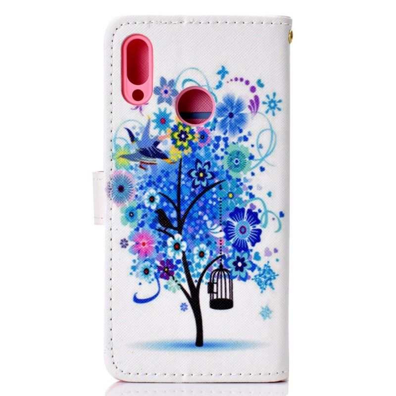 Housse Samsung Galaxy A40 Arbre Bleu Fleuri