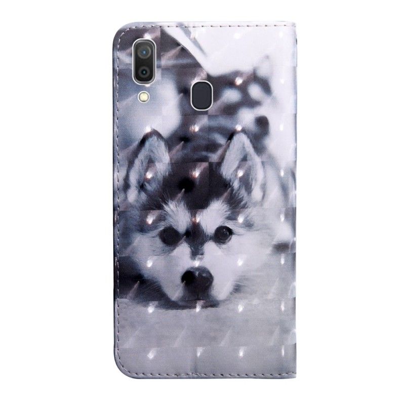 Housse Samsung Galaxy A40 Chien Noir Et Blanc