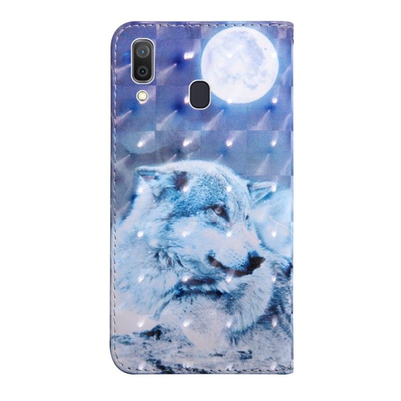 Étui Housse Samsung Galaxy A40 Loup Au Claire De Lune