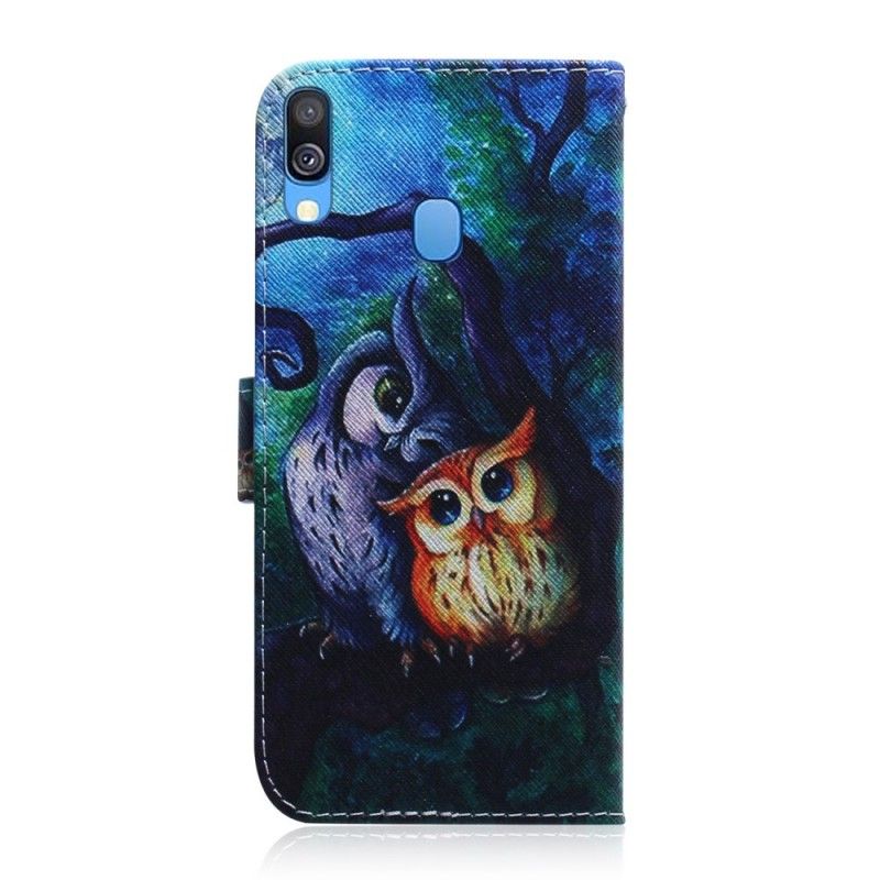 Housse Samsung Galaxy A40 Peinture De Hiboux