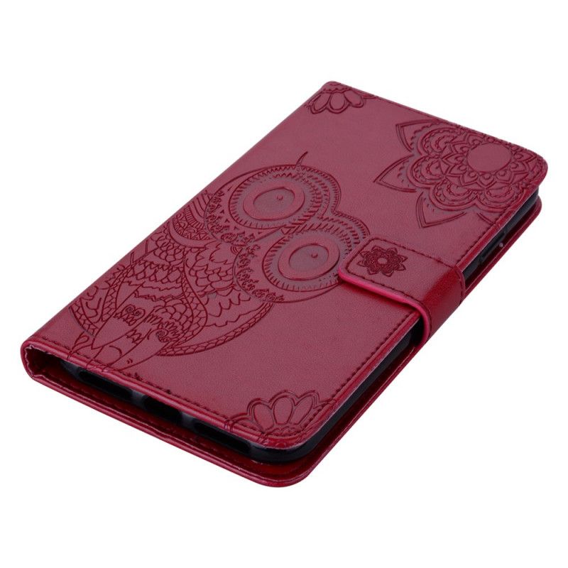 Housse Samsung Galaxy A41 Hibou Mandala Et Lanière