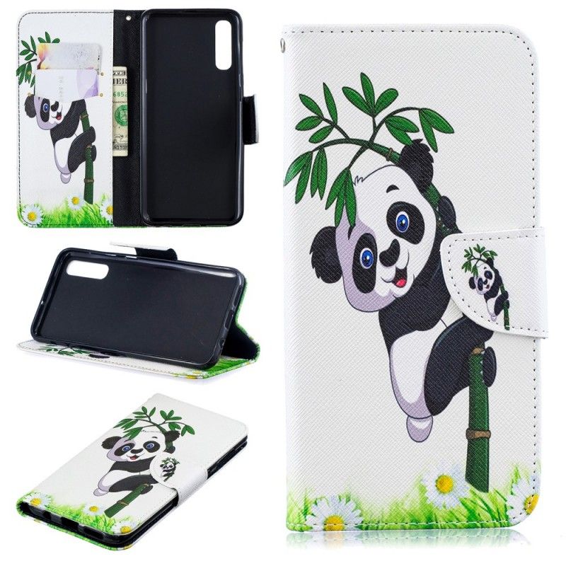 Housse Samsung Galaxy A50 Panda Sur Le Bambou