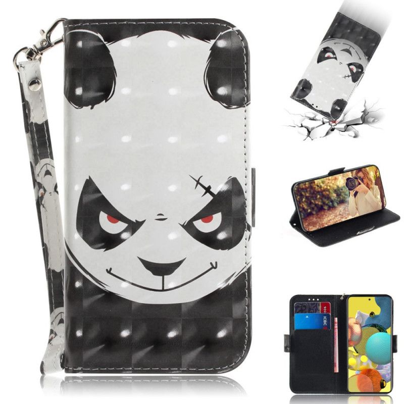 Housse Samsung Galaxy A51 5g Angry Panda À Lanière