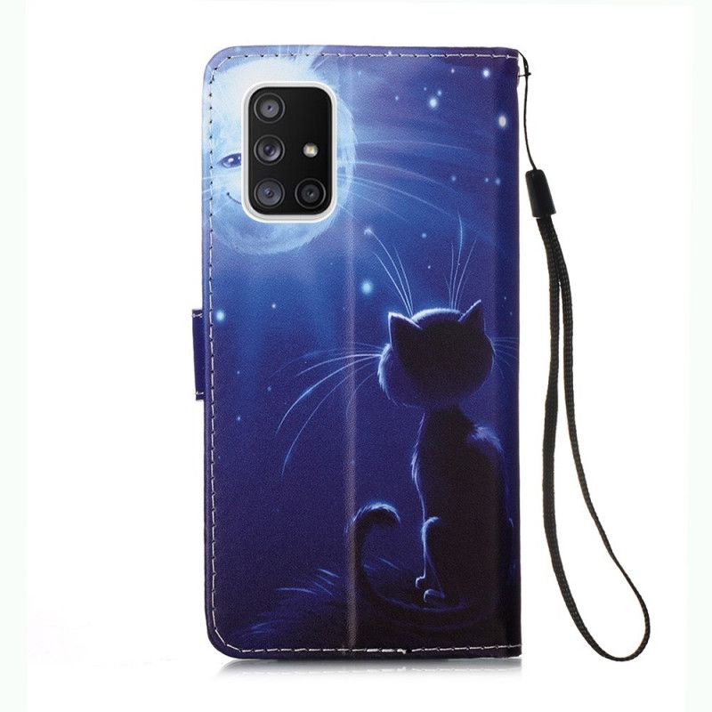 Étui Housse Samsung Galaxy A51 5g Chat Au Clair De Lune