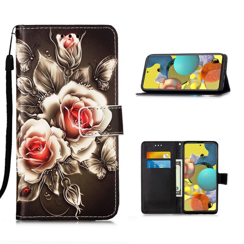 Housse Samsung Galaxy A51 5g Roses Dorées