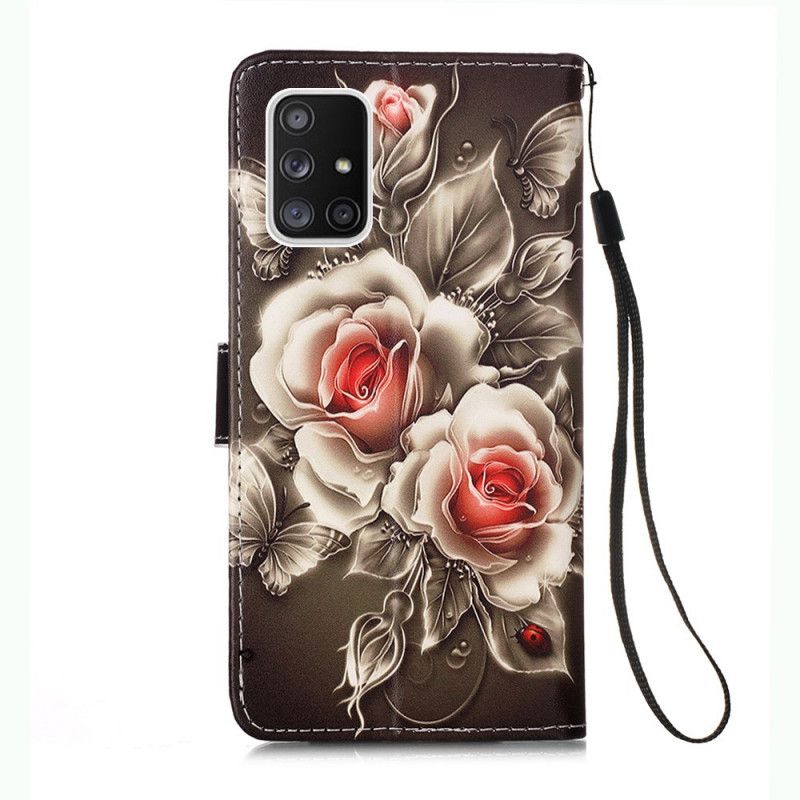 Housse Samsung Galaxy A51 5g Roses Dorées