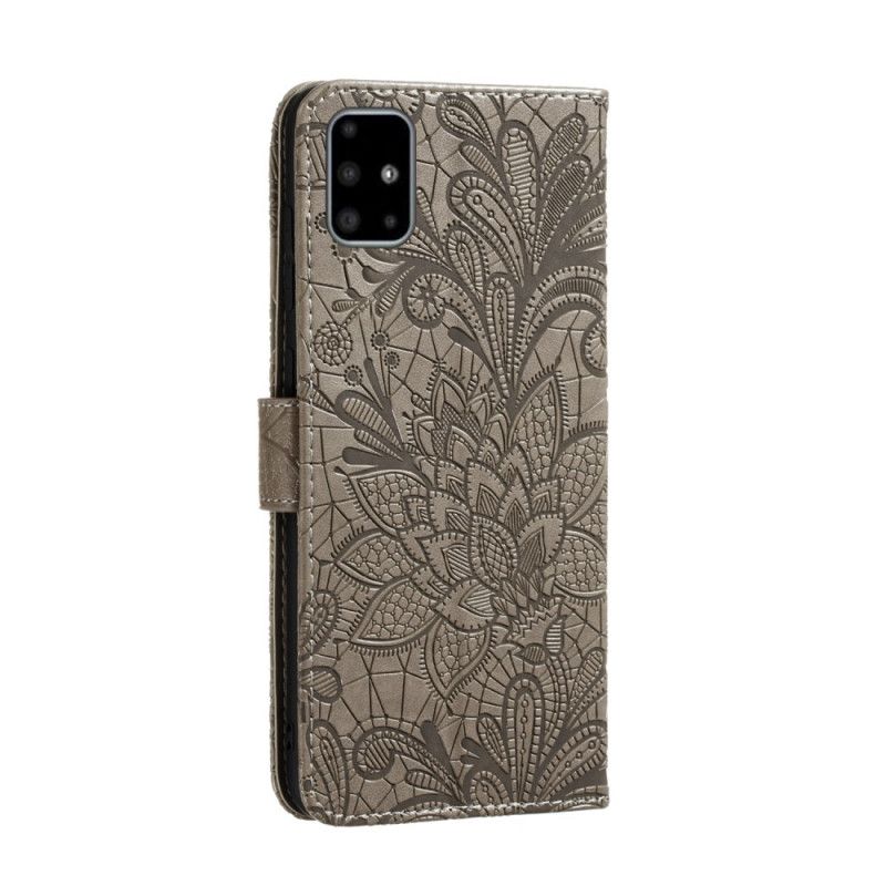 Housse Samsung Galaxy A51 Fleurs Tribales À Lanière