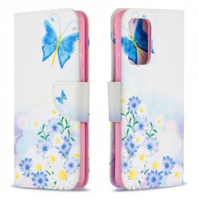 Housse Samsung Galaxy A52 4G / A52 5G / A52s 5G Papillons et Fleurs Peints