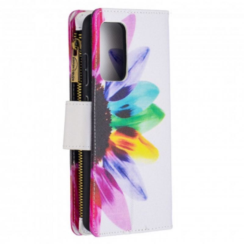 Housse Samsung Galaxy A52 4G / A52 5G / A52s 5G Poche Zippée Fleur