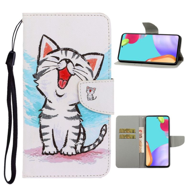 Housse Samsung Galaxy A52 4g / A52 5g Chaton Couleur À Lanière