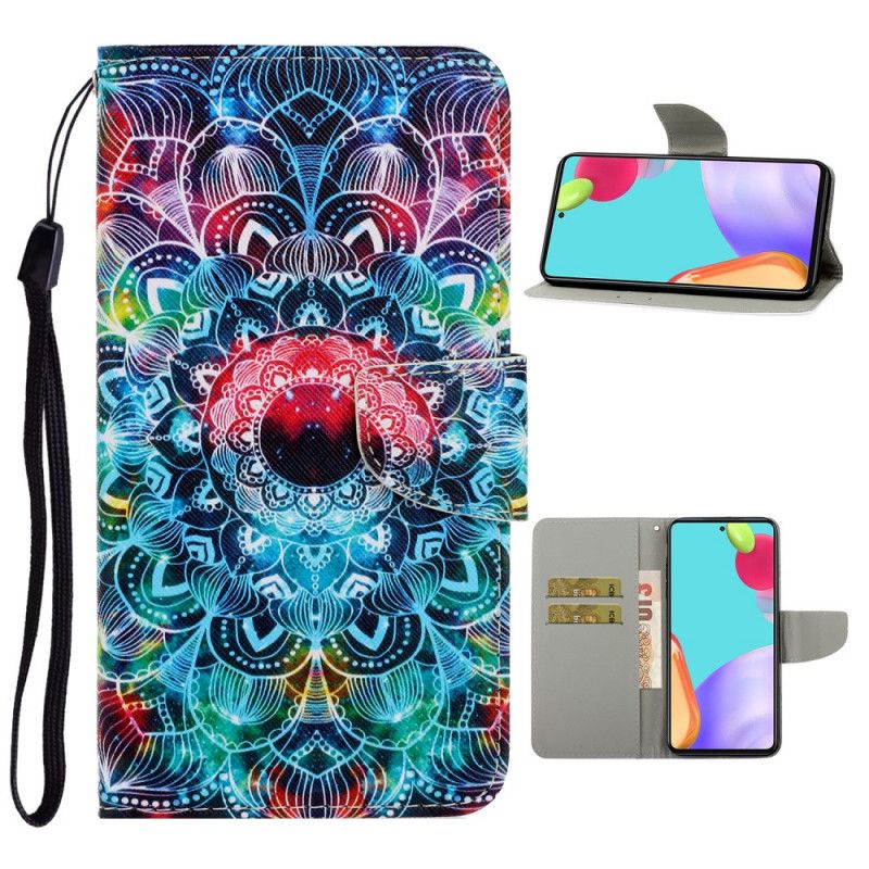 Housse Samsung Galaxy A52 4g / A52 5g Flashy Mandala À Lanière