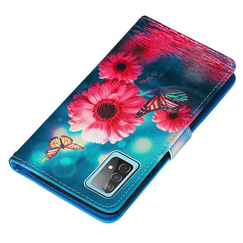 Housse Samsung Galaxy A52 4g / A52 5g Florale Et Papillons