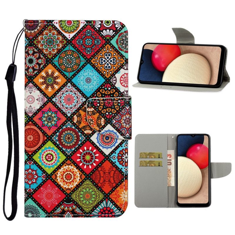 Housse Samsung Galaxy A52 4g / A52 5g Patchwork Mandalas Avec Lanière