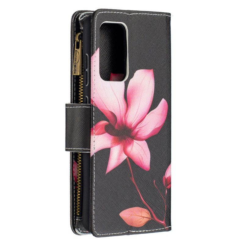 Housse Samsung Galaxy A52 4g / A52 5g Poche Zippée Fleur